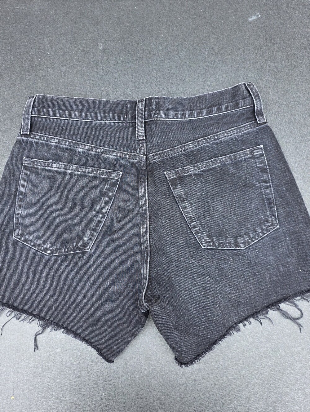 AGOLDE Black High-Rise Parker Long Denim Shorts Size 24 - Picture 7 of 7